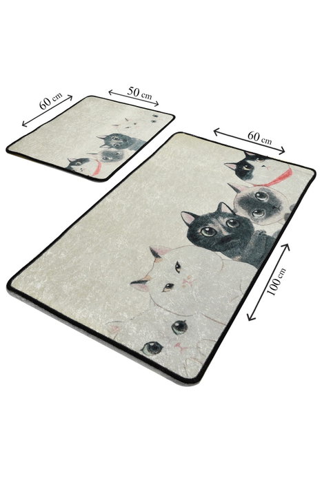 Mijölnir Angry Cats Djt Juego de Alfombrillas de Baño Multicolor